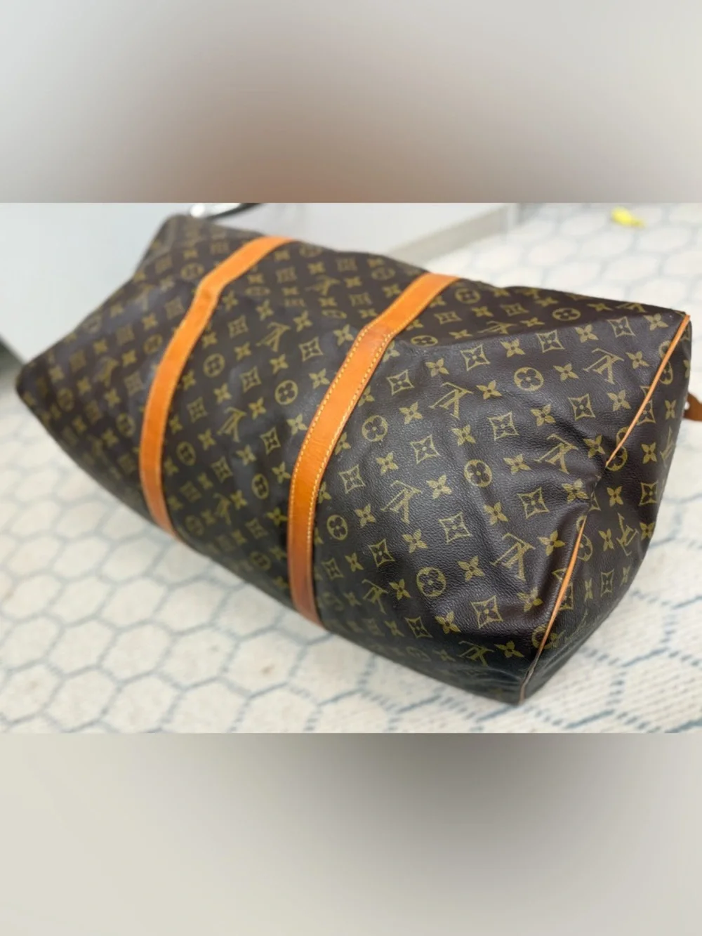 LOUIS VUITTON Vintage 80’s Brown Canvas Monogram LV Sac Souple 55 Travel Bag